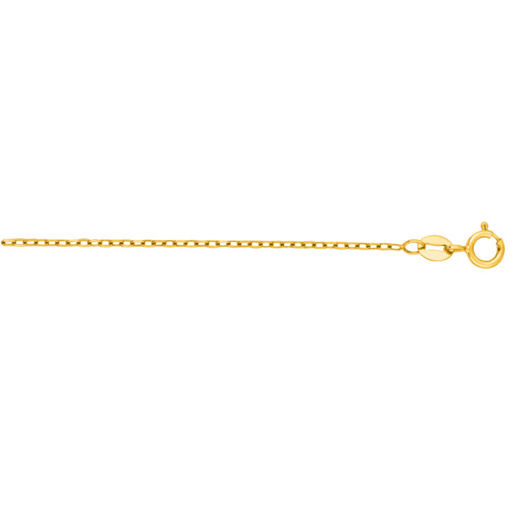 14K Yellow Gold 1.2mm Open Cable 20 Chain with Spring Ring Clasp