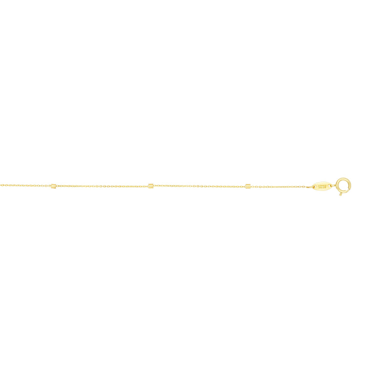 14K Yellow Gold 1.5mm Polished Cube Saturn 18 Chain with Spring Ring