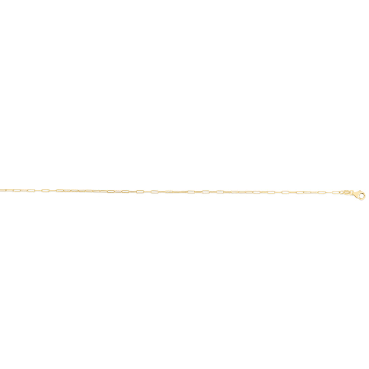 14K Yellow Gold 1.2mm Paperclip 18 Necklace with  Lobster Clasp.