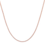 14K Rose Gold Two-Tone 3.3mm Fancy 22 Ice Chain with Lobster Clasp