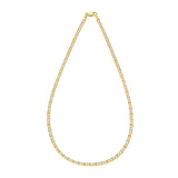 14K Tricolor Gold 20 3.5mm Pave Valentino Chain Necklace with Lobster Clasp