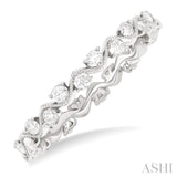 5/8 Ctw Curvy Zig-Zag Round Cut Diamond Eternity Wedding Band in 14K White Gold