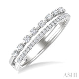 1/4 Ctw Split Twin Row Round Cut Diamond Fashion Band in 14K White Gold