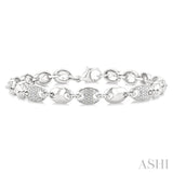 1/10 Ctw Mariner Link Single Cut Diamond Bracelet in Sterling Silver