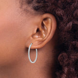 14k WG Diamond Fascination Dia. Dust/Accent Hoop Earrings