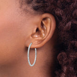 14k WG Diamond Fascination Dia. Dust/Accent Hoop Earrings