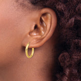 14k Polished & D/C Endless Hoop Earrings