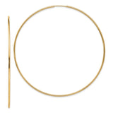 14k 1.2x69mm Polished Endless Tube Hoop Earrings