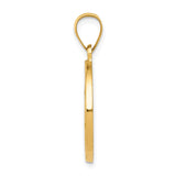 14k Polished and Satin Hollow St Nicholas Medal Round Pendant
