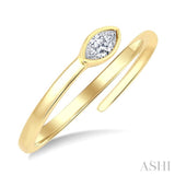 1/6 Ctw Bypass Bezel Set Marquise Cut Diamond Open Fashion Ring in 14K Yellow Gold