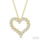1.00CTRDDM HEART PENDANT YG 14K-H+CH*