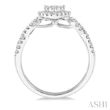 3/4 ctw Pear Shape Diamond Lovebright Ring in 14K White Gold
