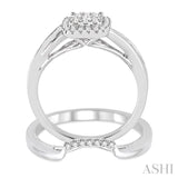 3/8 ctw Diamond Lovebright Wedding Set with 1/3 ctw Engagement Ring and 1/20 ctw Wedding Band in 14K White Gold