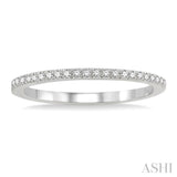 1/10 Ctw Round Cut Diamond Wedding Band in 14K White Gold