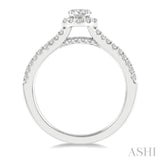 1/3 Ctw Circular Mount Split Round Cut Diamond Semi-Mount Engagement Ring in 14K White Gold
