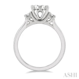 5/8 Ctw Oval Shape Lovebright Round Cut Diamond Engagement Ring in 14K White Gold