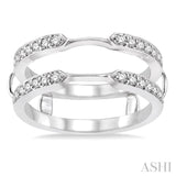 1/3 Ctw Round Cut Diamond Insert Ring in 14K White Gold