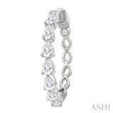 1 1/2 Ctw North-South Pear Shape Diamond Fashion Hoop Earring in 14K White Gold