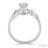 3/8 Ctw Diamond Engagement Ring with 1/3 Ct Round Cut Center Stone in 14K White Gold