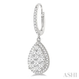2 ctw Pear Shape Diamond Lovebright Earrings in 14K White Gold