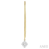 1/2 Ctw Cushion Shape Lovebright Round Cut Diamond Earring in 14K Yellow & White Gold