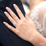 7/8 ctw Diamond Wedding Set with 3/4 ctw Lovebright Round Cut Engagement Ring and 1/5 ctw Wedding Band in 14K White Gold