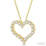 2.00 Ctw Heart Shape Round Cut Diamond Pendant With Chain in 14K Yellow Gold