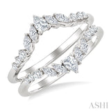 1/2 Ctw Chevron Pear, Marquise and Round Cut Diamond Insert Ring in 14K White Gold