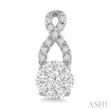 1/2 Ctw Lovebright Round Cut Diamond Earrings in 14K White Gold