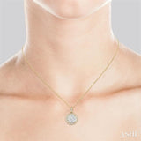 3/4 Ctw Lovebright Round Cut Diamond Pendant in 14K Yellow and White Gold with Chain
