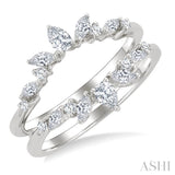 1/2 Ctw Pear, Marquise and Round Cut Diamond Insert Ring in 14K White Gold