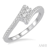 1/4 ctw Twin Center Stone Parallel Split Shank Round Cut Diamond 2Stone Ring in 14K White Gold