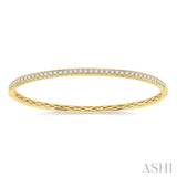 1 Ctw Round Cut Diamond Bangle in 14K Yellow Gold
