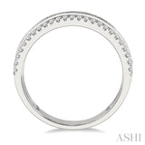 3/8 Ctw Split Baguette and Round Cut Diamond Fashion Band in 14K White Gold