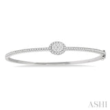 1 Ctw Oval Shape Round Cut Diamond Lovebright Stackable Bangle in 14K White Gold