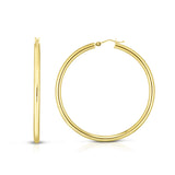 14K Yellow Gold 3x40mm Hoop Earring