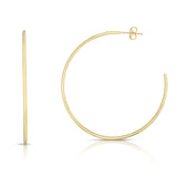 14K Yellow Gold 1.5x50mm  C Hoop  with Push Back Closure