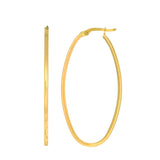 14K Yellow Gold Large Oval Hoop Earring