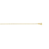 10K Yellow Gold .80mm Machine Rope 16 Chain Carded with Spring Ring