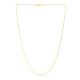 14K Yellow Gold 0.87mm Diamond Cut Cable 16 Chain with Lobster Lock