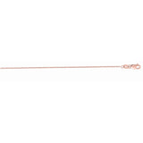 14K Rose Gold 1.3mm Diamond Cut Cable 18 Chain with Lobster Lock