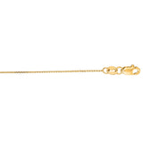 14K Yellow Gold 0.5mm Diamond Cut Flat Cable 18 Chain with Lobster Lock