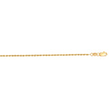 14K Yellow Gold 16 1.4mm Diamond Cut Royal Rope Chain with Lobster Lock