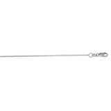 14K White Gold 1.1mm Diamond Cut Rolo 16 Chain with Lobster Lock
