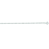 14K White Gold 1.3mm Singapore 20 Chain with Spring Ring Clasp