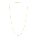 14K Yellow Gold 1.1mm Diamond Cut Bead 16 Chain with Lobster Lock