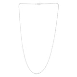 14K White Gold 0.9mm Diamond Cut Bar and Bead 20 Chain with Lobster Lock