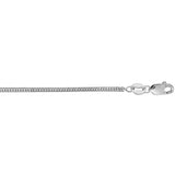14K White Gold 1mm Foxtail 16 Chain with Lobster Lock