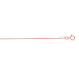 14K Rose Gold 0.6mm Diamond Cut Round Wheat 18 Chain with Spring Ring