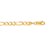 14K Yellow Gold 4.5mm Figaro 7 Chain Bracelet with Lobster Lock